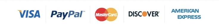 A row of accepted payment card logos from the SodaSlim checkout