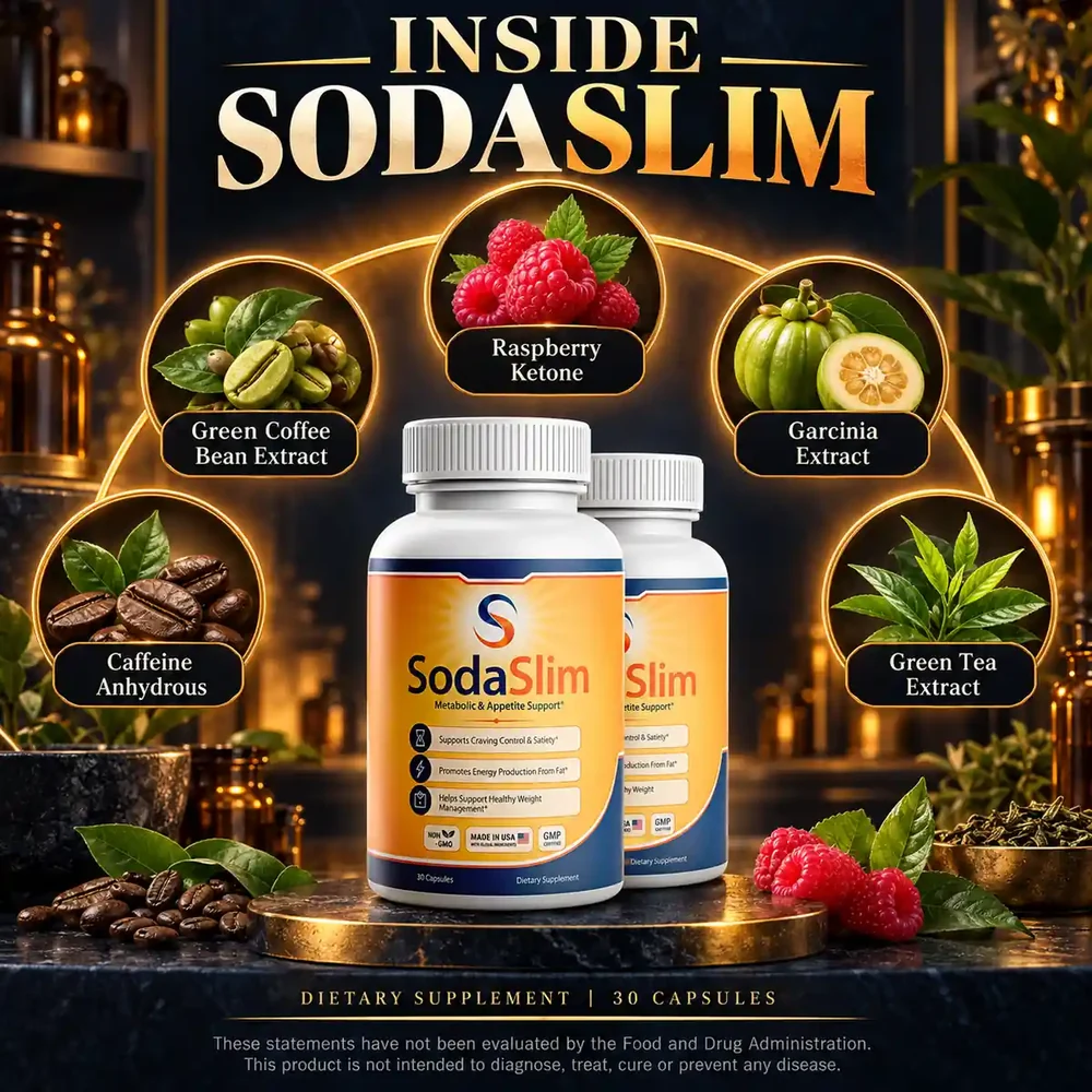 The Inside SodaSlim listing card, naming the five ingredients the Supplement Facts panel declares