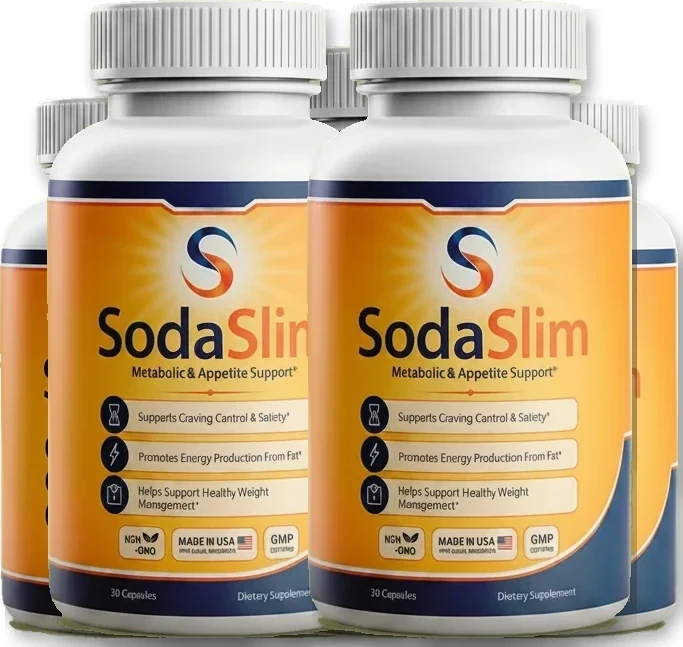SodaSlim six-bottle pack, 6 white bottles of 30 capsules