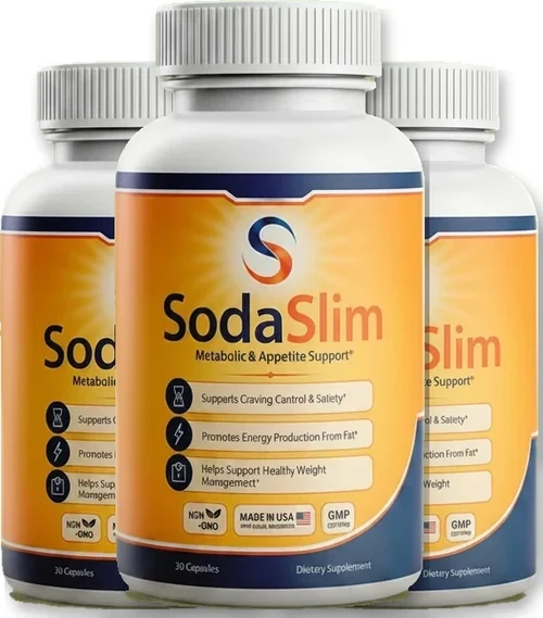 SodaSlim three-bottle pack, 3 white bottles of 30 capsules
